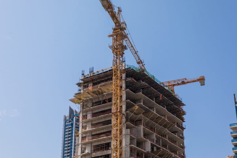 Dubai, UAE – October, 2018 Building construction of skyscrapers